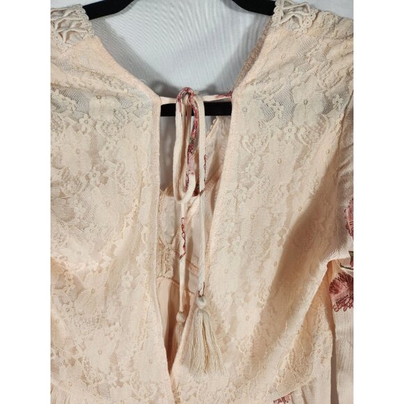 Alter'd State Womens Dress Delicate Floral Peach Boho Fairycore Y2K US/S - Picture 5 of 10